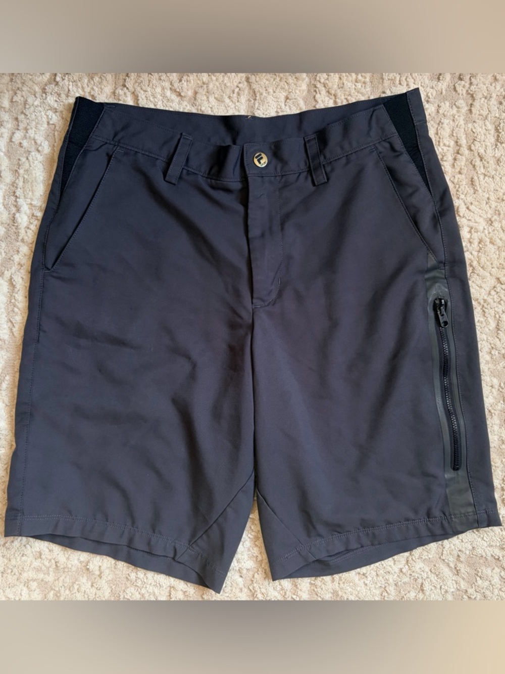 Fila Men's Black Athletic Zip-Pocket Shorts